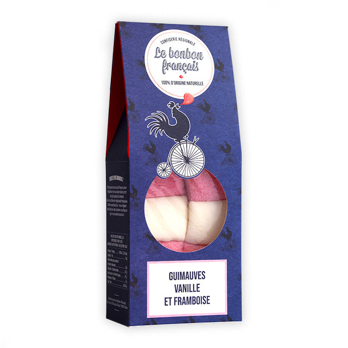 Grand pack bleu Guimauves Vanille et Framboise, confiserie artisanale Le Bonbon Français